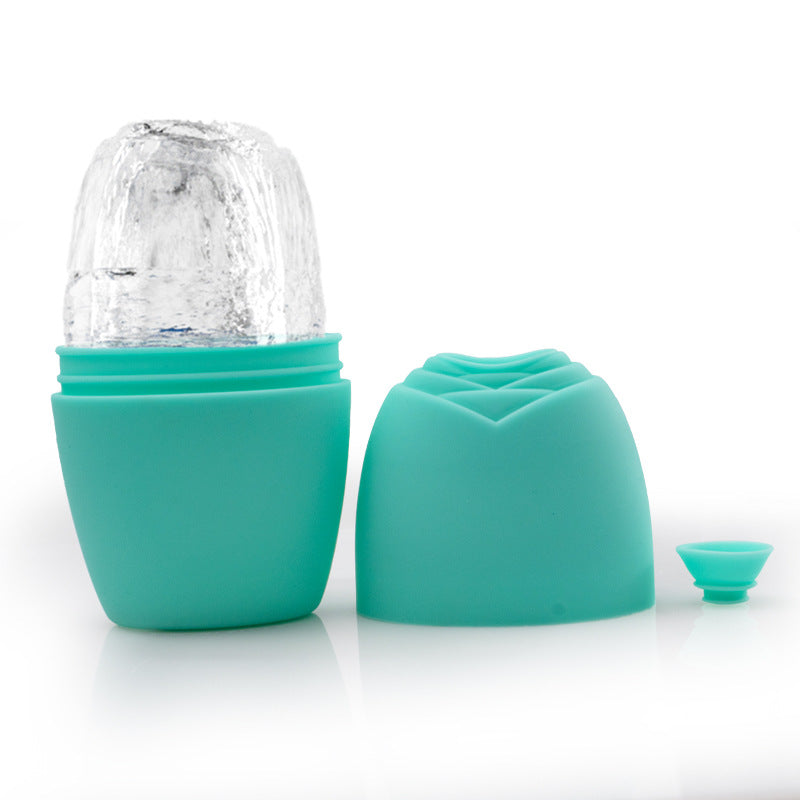Rose Ice Roller Face Massage Tool with Silicone Base