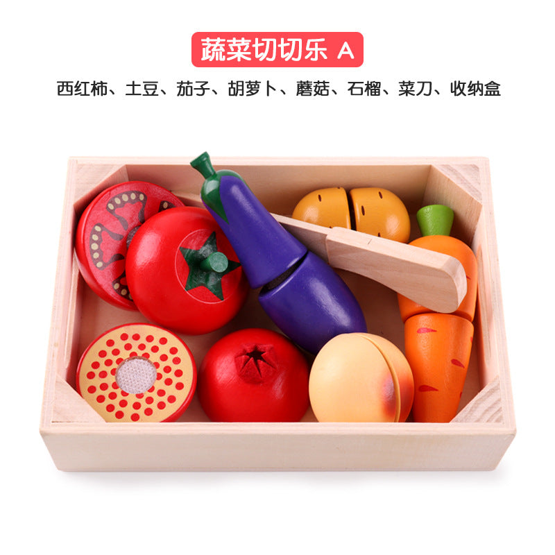 Wooden Magnetic Fruit And Vegetable Cutting Toy Set