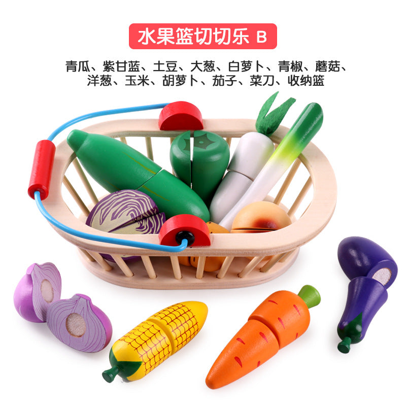 Wooden Magnetic Fruit And Vegetable Cutting Toy Set