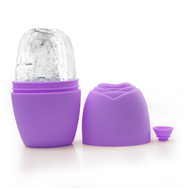 Rose Ice Roller Face Massage Tool with Silicone Base