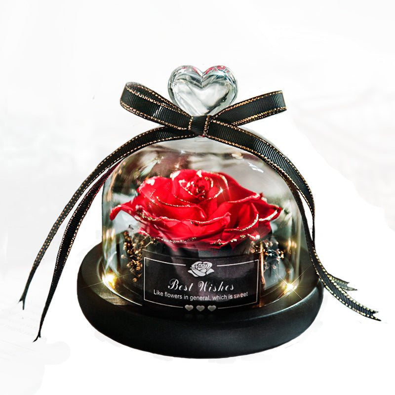 Eternal Rose Gift Box with Glass Dome Decoration