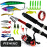 ZURYP Fishing Gear Set with Rod, Lures, and Hooks